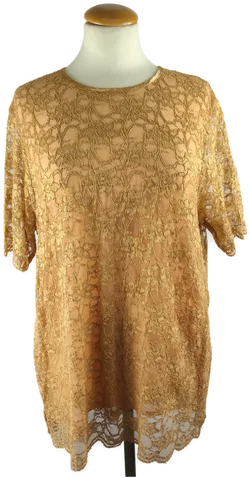 Damen T-Shirt Sonstige Gold Gr. 44 | Sommer-Charme - Bild 1