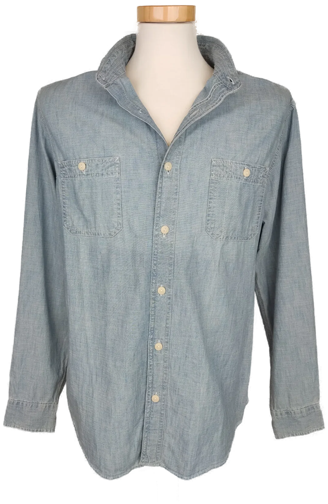Lands End Herren Hemd blau/weiß - L/50 - Bild 4