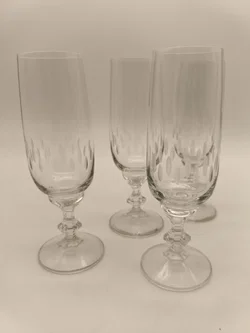 4 Sektgläser geschliffen, Vintage - Bild 1