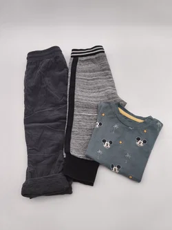 3 tlg. Set, Junge, Shirt "Mickey Mouse", 2x Hosen, Gr. 80/86