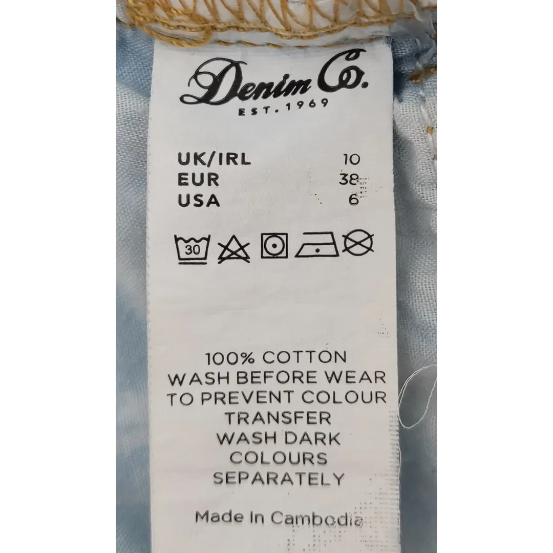 Denim Co. Damenshort, bleach-dyed blue - Gr. 38 – Bild 4
