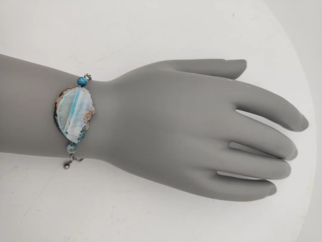 COCCINELLE Gliederkette-Armband mit Achat-Anhänger in Schachtel | Italienischer Chic – Bild 9
