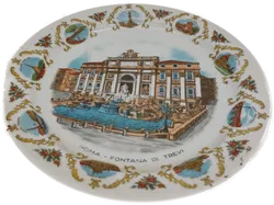 Seltmann Weiden Porzellan Wandteller. Mit dem Trevi-Brunnen in Rom als Motiv. - Bild 1