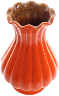Gmundner Keramik Vase – Höhe ca. 27 cm, orange glasiert, gemarkt Gmunden Austria - Bild 2