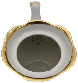 Porzellan-Teekanne mit Blumenmotiv und Gold aus Kiew | Ukrainischer Sammlerstück – Vorschau 5