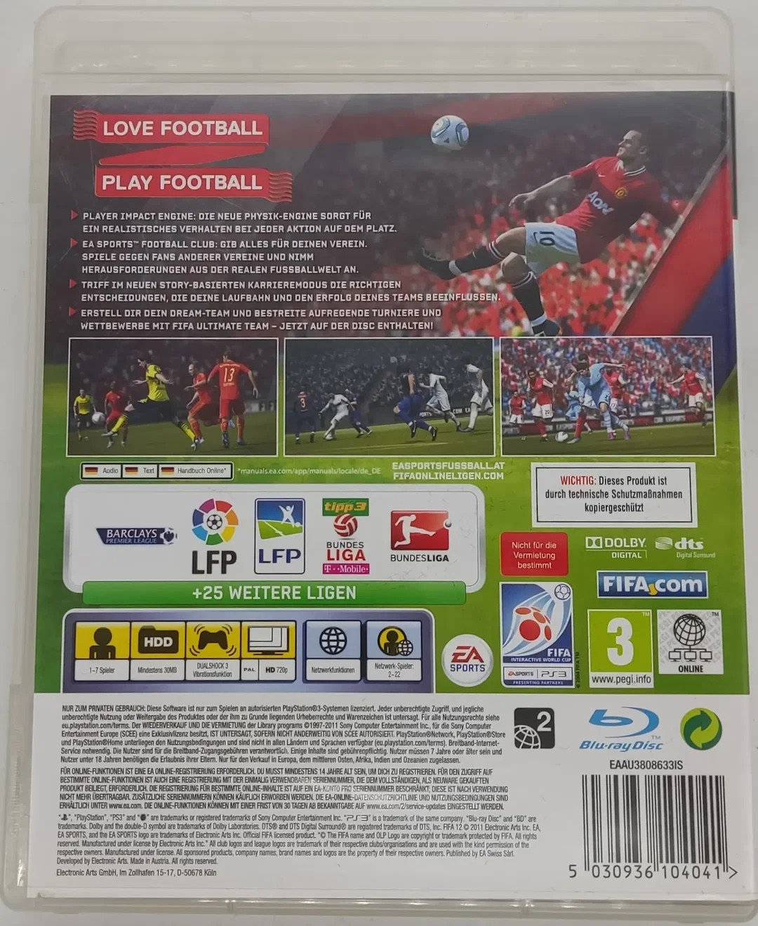 Playstation Sony PS3 Spiel EA Sports FIFA 12 – Bild 2