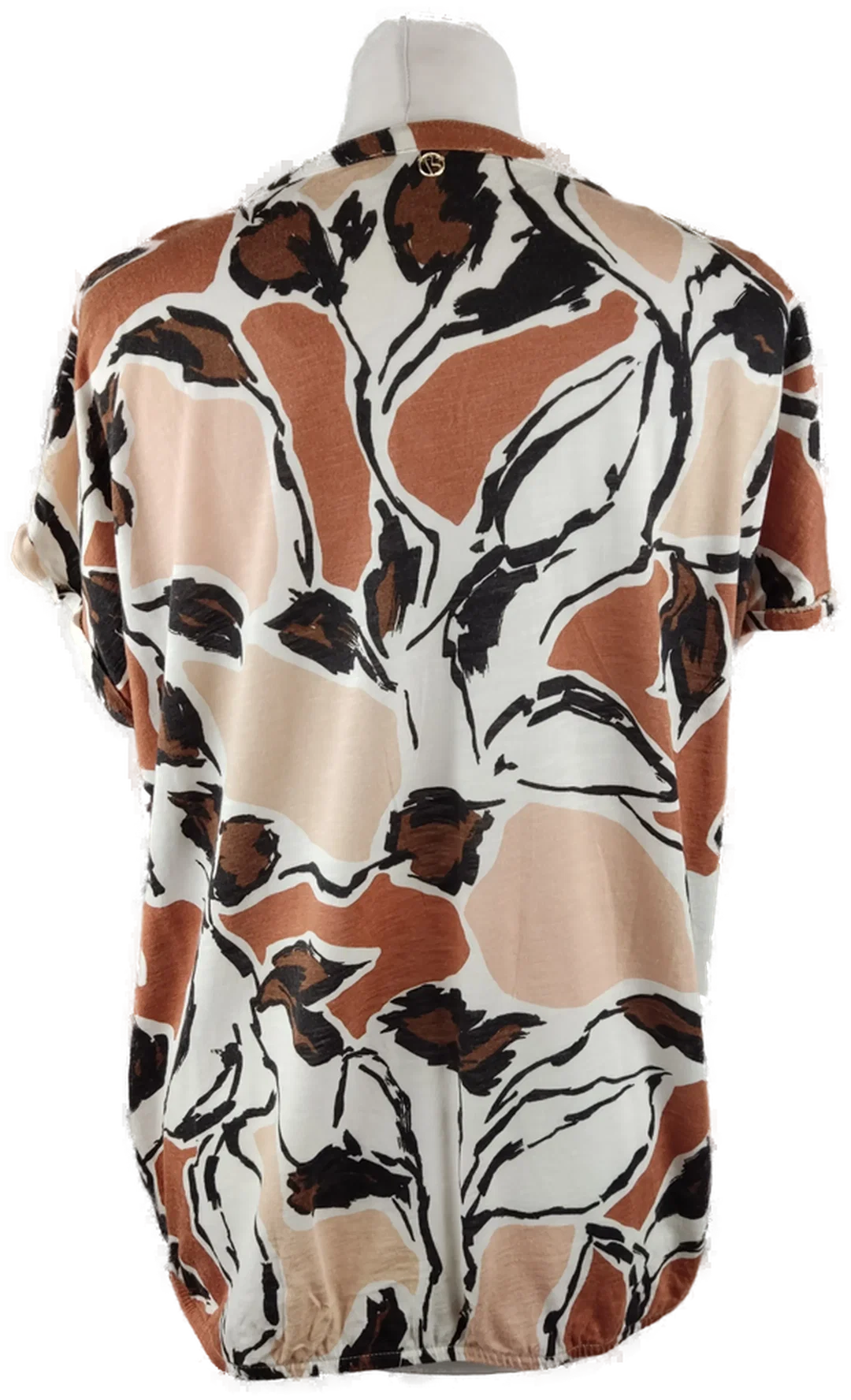 Bonita Hemdbluse L in Weiß-Beige-Braun | Casual-Vintage – Bild 3