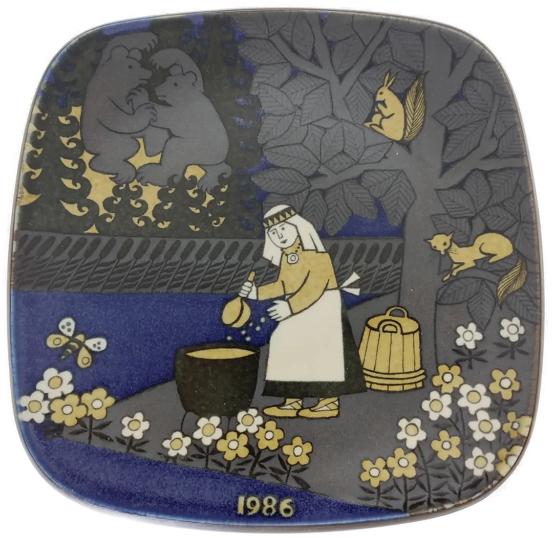 Arabia Kalevala Jahresteller Finnland 1986 Raija Uosikkinen  – Bild 3