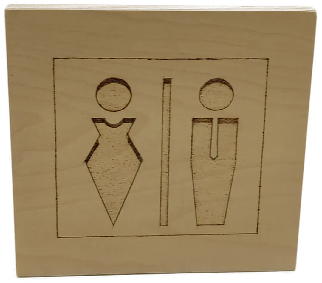 WC Schild Frau Mann gebrandet - Bild 1