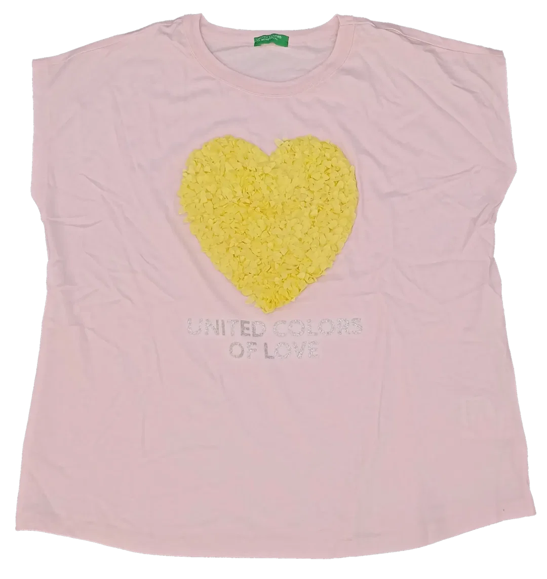United Colors of Benetton Kindershirt rosa gemustert Gr. XL – Bild 1