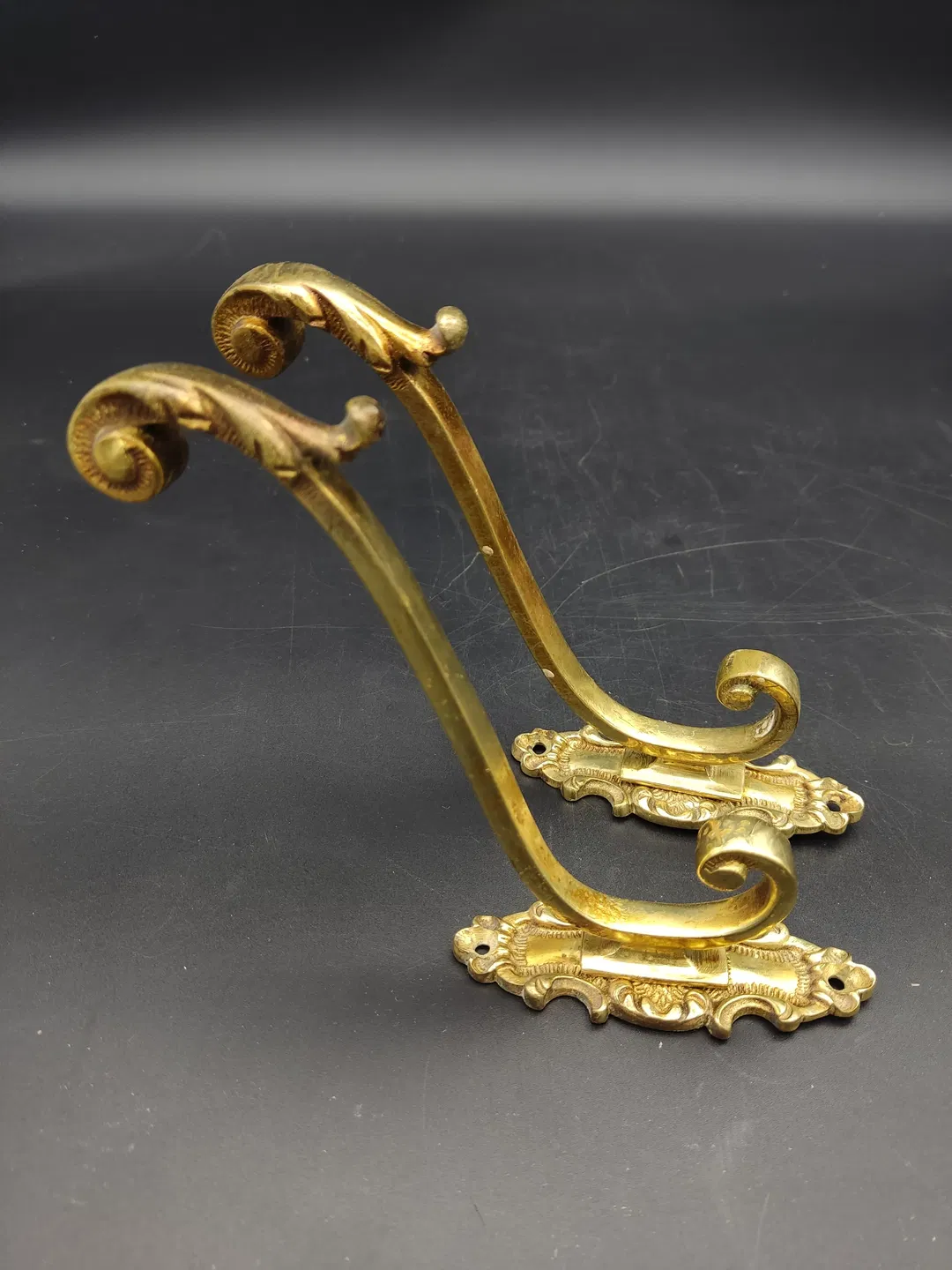 2er-Set Vintage Garderobenhaken aus Messing - Bild 1