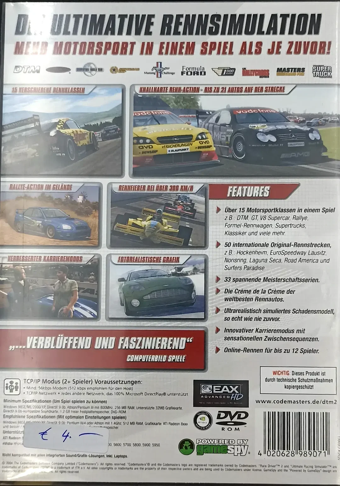 PC DVD-ROM "DTM Rce Driver 2 Ultimate Racing Simulator" – Bild 2