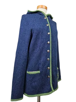 Astrifa Damen Trachtenstrickjacke (Merinowolle), blau - Gr. 42/XL - Bild 2