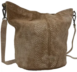 Liebeskind Berlin Ledertasche schlangenoptik braun/weiß