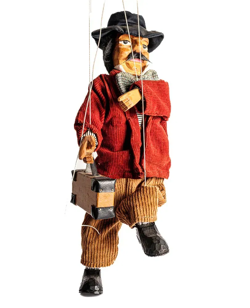 Marionette Puppe Reisender / Vertreter - Bild 1