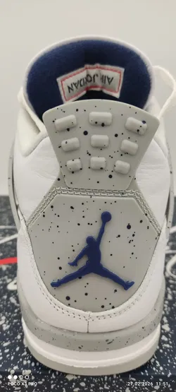 Air Jordan 4 Retro White/Midnight Navy für Herren, Größe 40 - Bild 6