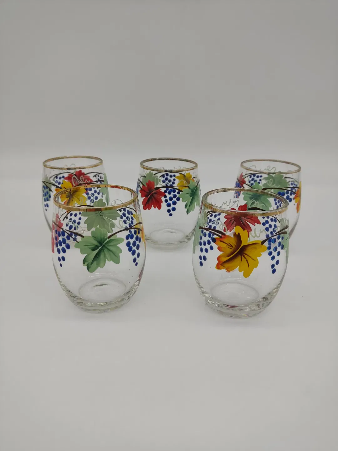 Vintage Wiener Achtelgläser, handbemalt - 5 Stück - Bild 4