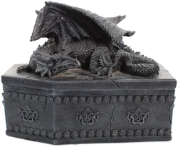 Deko-Set: Mystischer Kelch & Drachen-Sarg aus Massivholz – Gothic Fantasy Stil - Bild 3