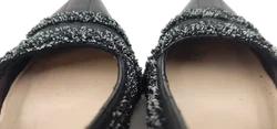 Escada Damen Lederpumps schwarz mit Tweed Besatz Gr. 37 - Bild 8