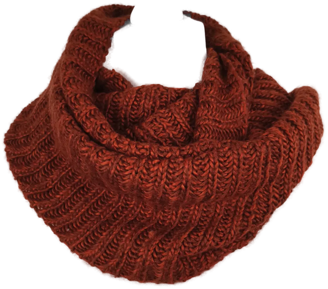 Schlauchschal gestrickt rotbraun Herbst - Bild 1
