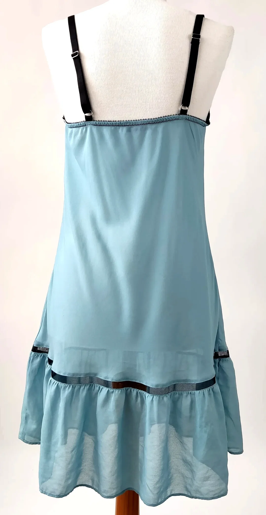 Etam Damen Negligé türkis mit Blumenmuster und Masche - Gr. FR 42 – Bild 2