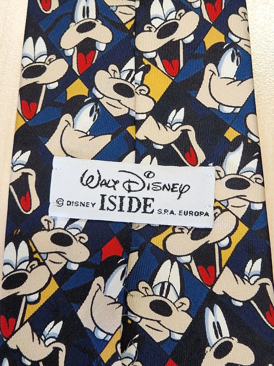 Vintage Disney Goofy Seidenkrawatte, blau - Handmade in Italy – Bild 3