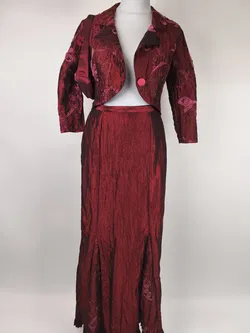 komplettes Kostüm Biedermeierstil - Rock, Korsett, Jacke und Handtasche - Handgenäht - Bild 4