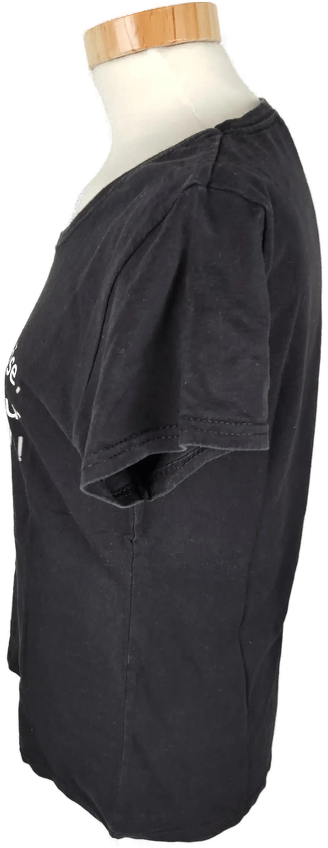 Bedrucktes Damen-T-Shirt - Größe M, schwarz – Bild 2