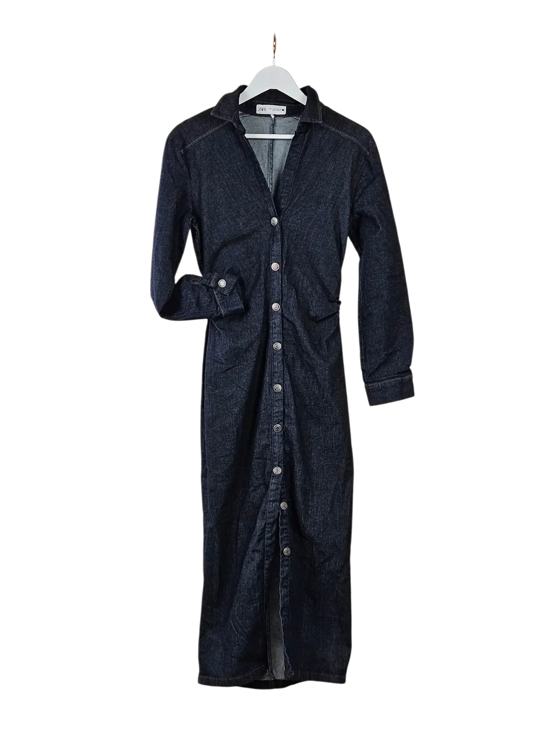 ZARA Damen Hemdblusenkleid, dunkelblau - Gr. M / 38 - Bild 1