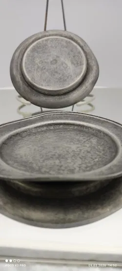 Zinn-Untersatzteller Sonstige 2er, Mit Schönheitsfehler | Vintage-Schatz - Bild 5