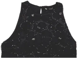 ZARA Damen Samt-Minikleid mit 3D Blüten schwarz Gr. XL - Bild 3