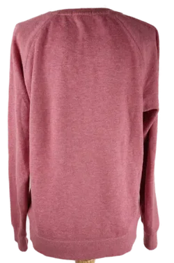 Pullover 'Amisu', langarm mit Rundhalsausschnitt, altrosa mit Aufdruck, Größe M - Bild 3