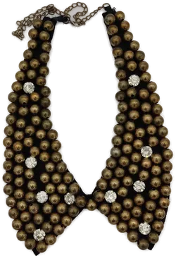 Collier mit Metallperlen und Kunststoffglitzersteinen - Bild 1