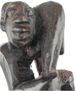 Makonde Lebensbaum Ebenholzfigur schwarz - 111 cm - Bild 5