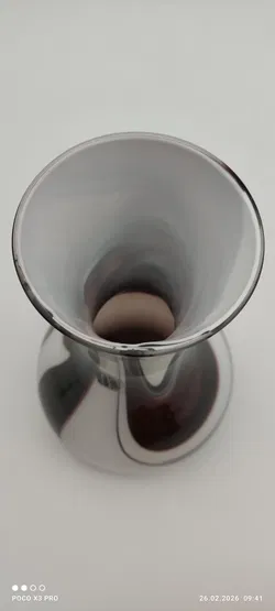 Murano Vase aus Opalweissem Glas von Moretti Carlo - Bild 6