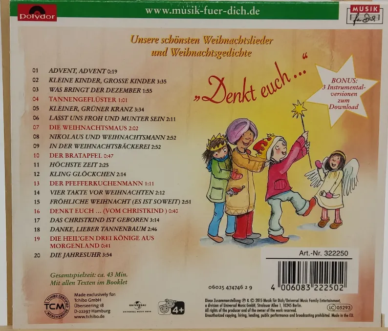 CD Rolf Zuckowski und seine Freunde "Unsere Schönsten Weihnachtslieder Und Weihnachtsgedichte" – Bild 2