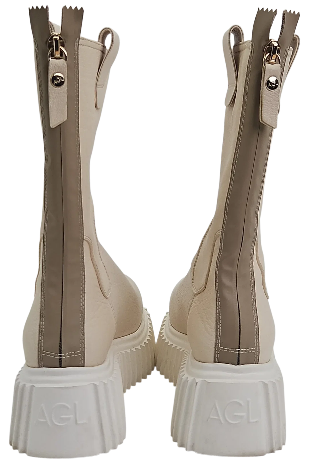 AGL Damen Plateau Leder Boots, creme - Gr. 36 – Bild 5