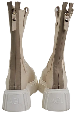 AGL Damen Plateau Leder Boots, creme - Gr. 36 – Vorschau 5