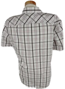 Hemd "Southern Mens Wear", kurzarm mit Kragen, weiß/rosa/grau/dunkelgrau kariert, Größe M/39-40 – Vorschau 4