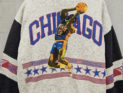 CHICAGO Herren 90´s Basketball Jacke, grau/rot meliert - Gr.L – Vorschau 4