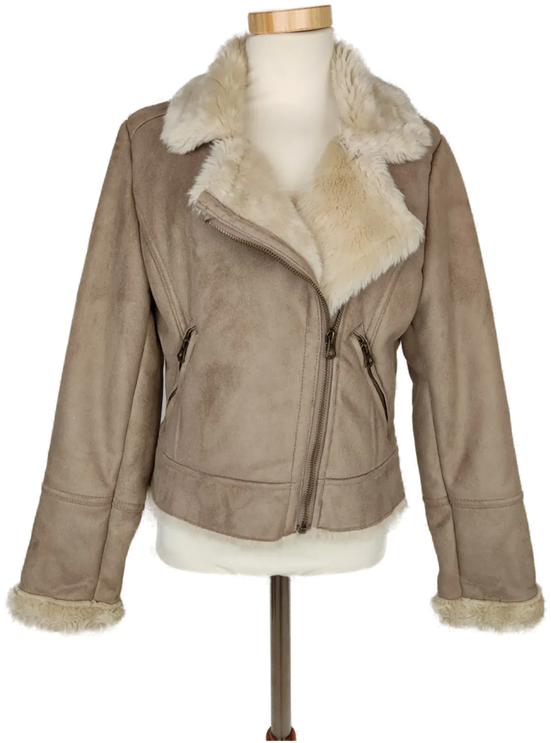 C&A Kurzjacke mit Pelzfutter braun - 146 - Bild 1