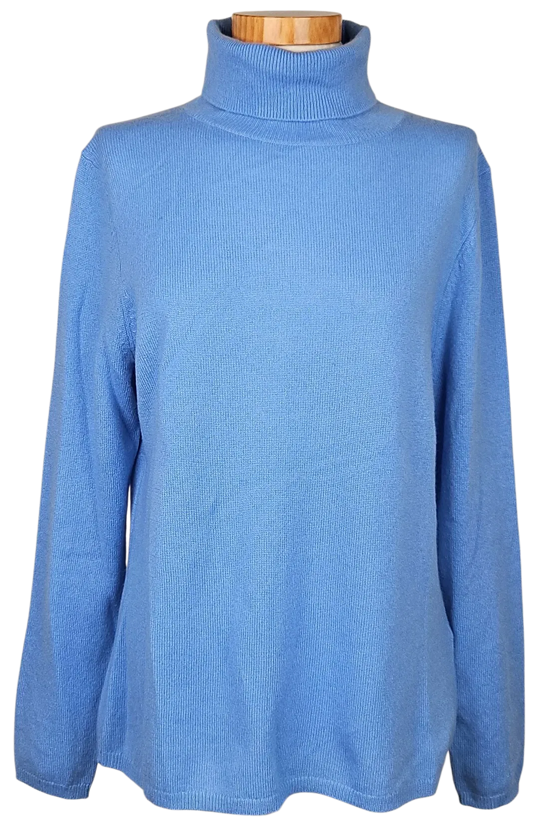 LUISA DI CARPI Damen Kaschmir Rollkragenpullover, blau - Gr. L  - Bild 1