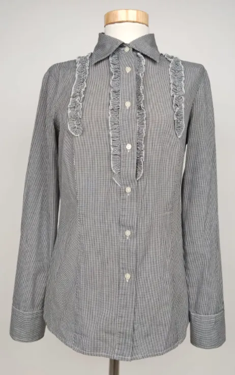 Benetton Damen Bluse, schwarz/weiß - Gr. S  - Bild 1