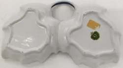 Limoges Doppel-Schale mit Blumenmuster und Goldrand Breite ca 24cm - Bild 2