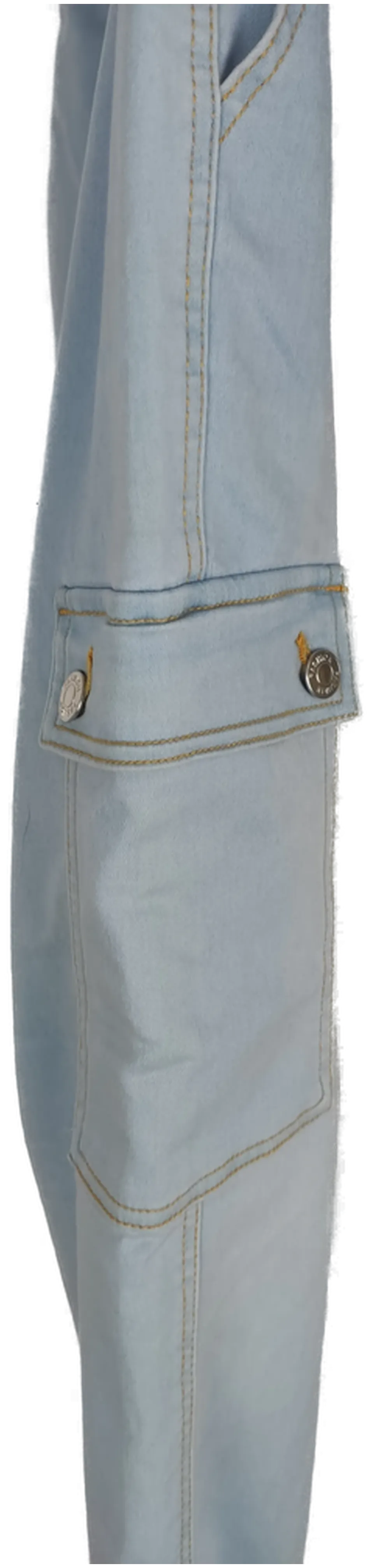 Jeans "NKD", lang mit Stretch und Gummizugbund, hellblau mit Taschen, Größe M – Bild 3