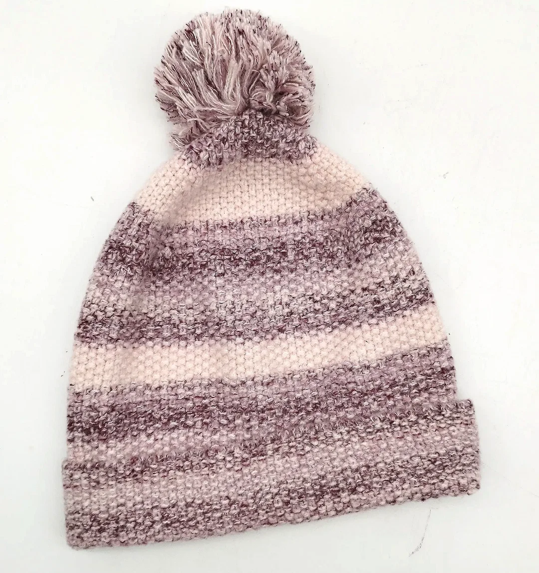 Bommelmütze mit Schal, handgestrickt - Set  – Bild 2