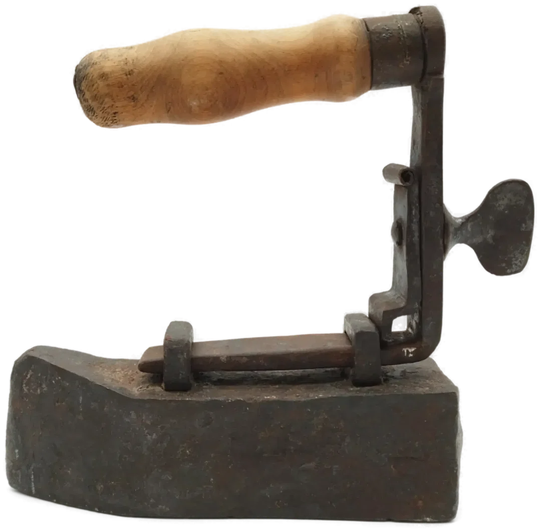 Antikes Bügeleisen Gusseisen Holzgriff | Einmaliges Unikat - Bild 1