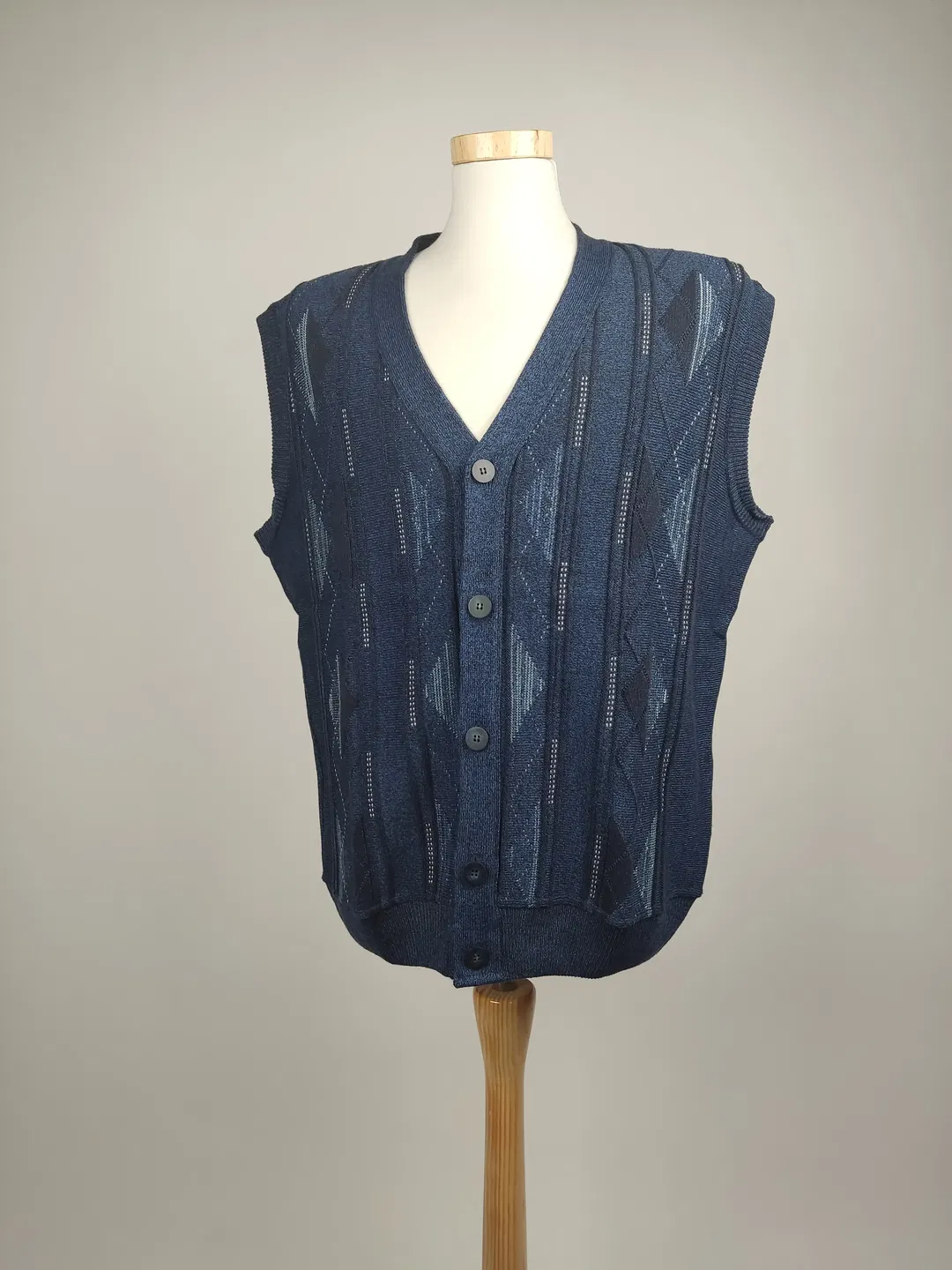 Cortessa Herren Strickgilet blau- 4XL/ 58 - Bild 4