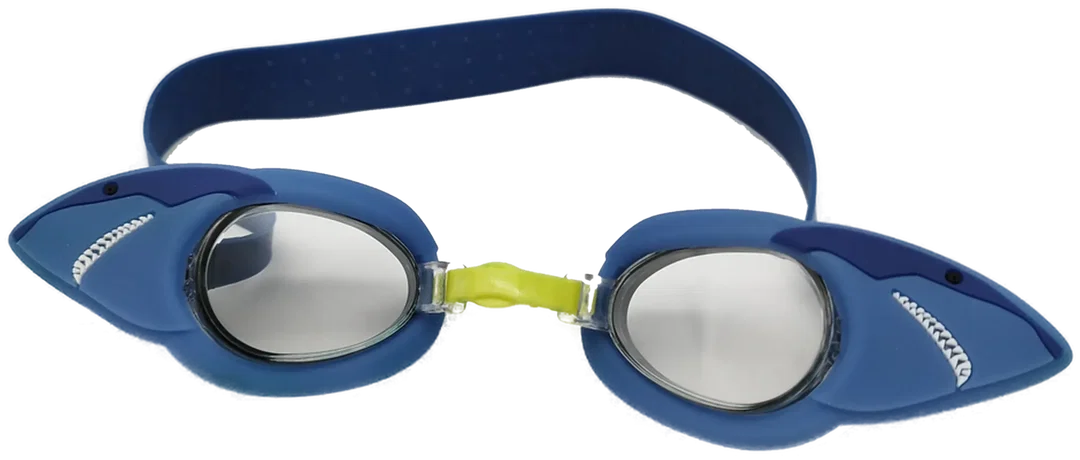 Tchibo Haifisch Schwimmbrille - Band ca. 35cm / blau-gelb - Bild 1