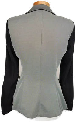 Rinascimento Damen Blazer grau/weiß/schwarz mit gestreiften Ärmeln - S/36 - Bild 2